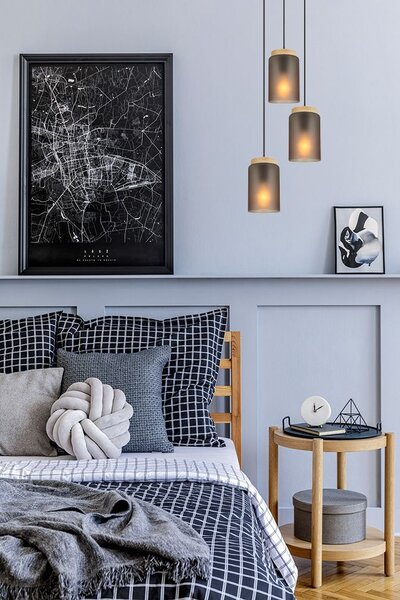 Lampă suspendată APP1811-3CPR Frosted Grey