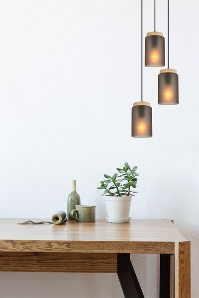 Lampă suspendată APP1811-3CPR Frosted Grey