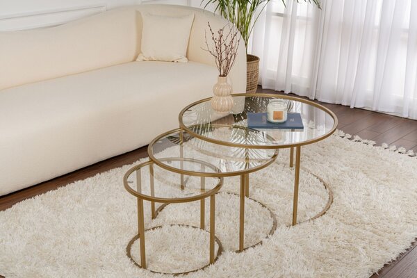 Set masute de cafea Aurum Auriu