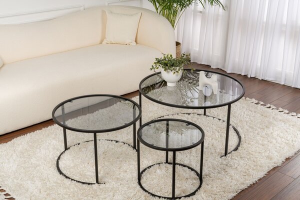 Set masute de cafea Aurum Negru