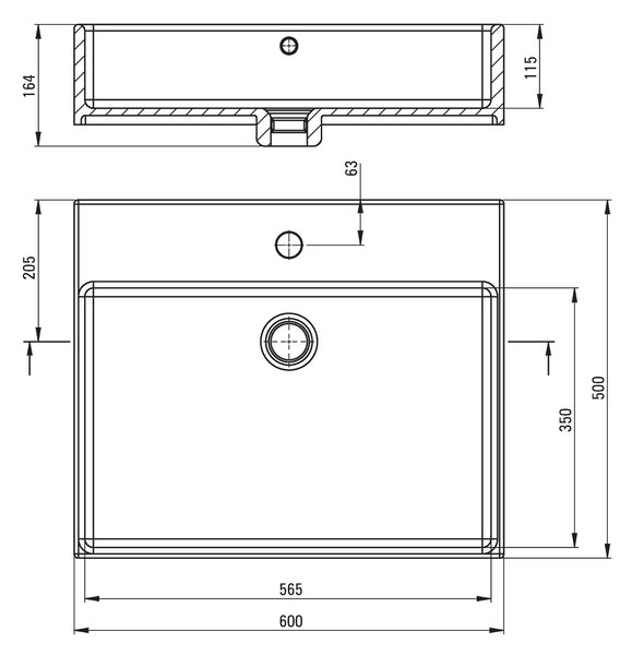 Deante Temisto, chiuveta blat 60x50 cm, alb, CDT_6U6S