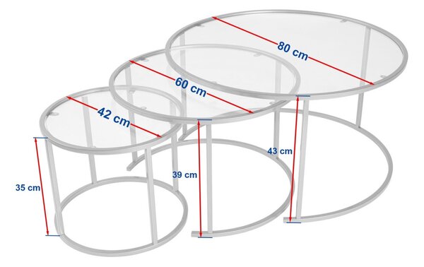 Set masute de cafea Aurum Auriu