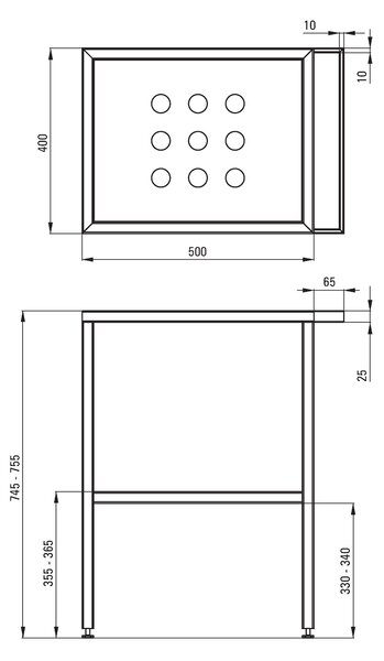 Deante Temisto, chiuveta blat 50x40 cm + suport in picioare, alb-negru, CDTS6U4S