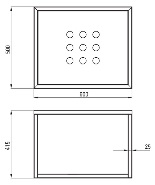 Deante Temisto, chiuveta blat 60x50 cm + suport de suspendare, alb-negru, CDTW6U6S