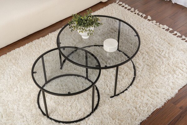 Set masute de cafea Aurum Negru