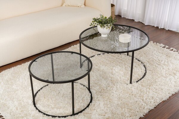 Set masute de cafea Aurum Negru