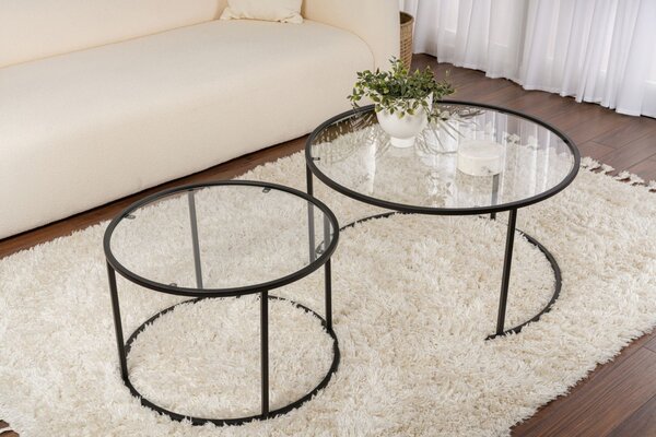 Set masute de cafea Aurum Negru