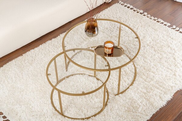Set masute de cafea Aurum Auriu