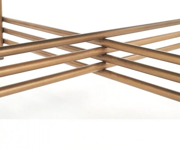 Masuta cafea Ismena, negru/auriu, sticla/otel, 80x80x41 CM