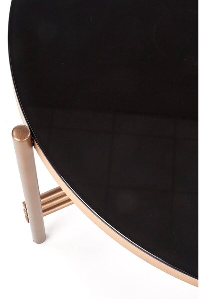 Masuta cafea Ismena, negru/auriu, sticla/otel, 80x80x41 CM