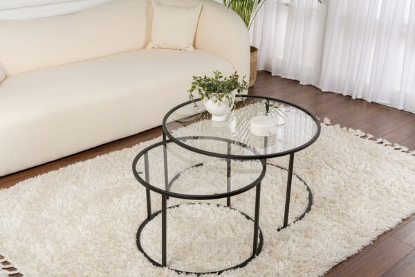 Set masute de cafea Aurum Negru