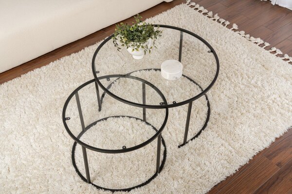 Set masute de cafea Aurum Negru