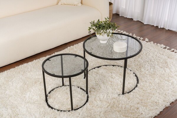 Set masute de cafea Aurum Negru