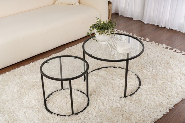Set masute de cafea Aurum Negru