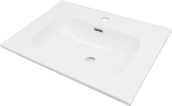 Deante Tubo, chiuveta ceramica incorporabila 603x460x175mm, alb lucios, DEA-CTU_6U6W