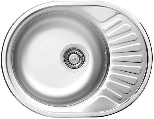 Deante Twist, chiuvetă blat din oțel inoxidabil cu 1 cameră Z/O 580x445x160 3.5" + sifon, model decor, ZEU_311C