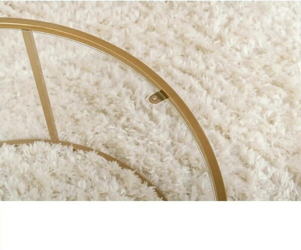 Masuta cafea AURUM, auriu, sticla/metal, 80x80x43 cm