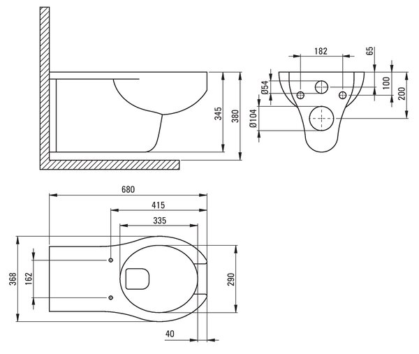 Deante Vital, bol suspendat pentru persoane cu handicap 68x37x35 cm, alb, CDV_6WPW