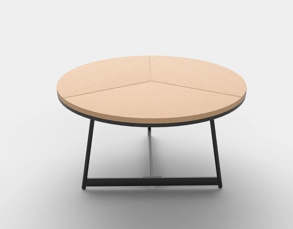 Masuta cafea KARIDA, stejar natural/negru, 80x80x41 cm