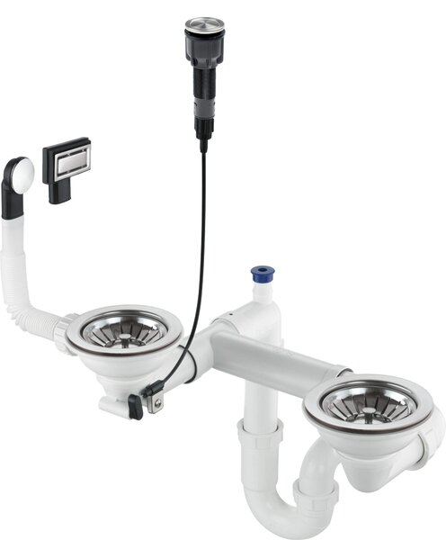 Deante Deante, set de gunoi de chiuvetă din granit, cu 1,5 și 2 camere, Space-Saver, oțel, DEA-ZXY_9983