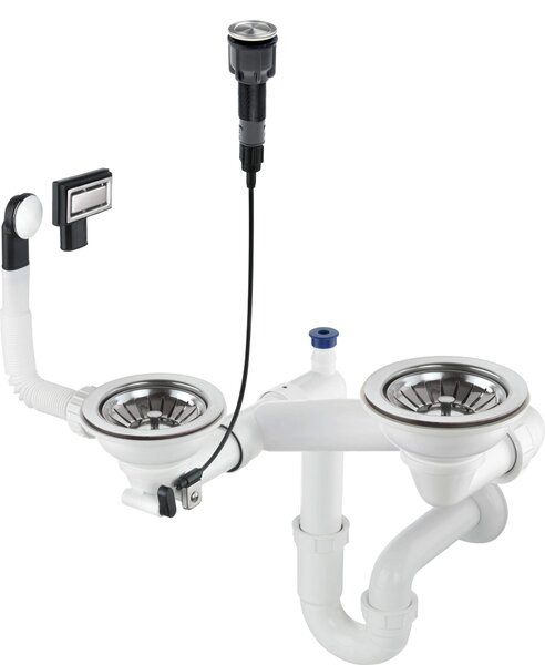 Deante Deante, set de gunoi de chiuvetă din granit, cu 1,5 și 2 camere, Space-Saver, oțel, DEA-ZXY_9983