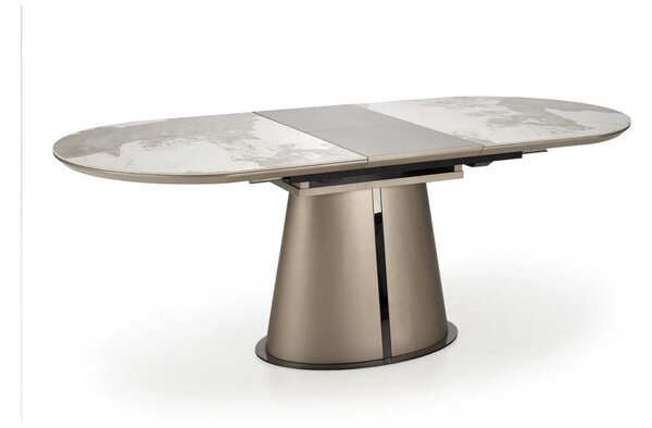 Masa extensibila ROBINSON, bej/alb, ceramica, 160/200x90x76 cm