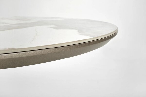 Masa extensibila ROBINSON, bej/alb, ceramica, 160/200x90x76 cm