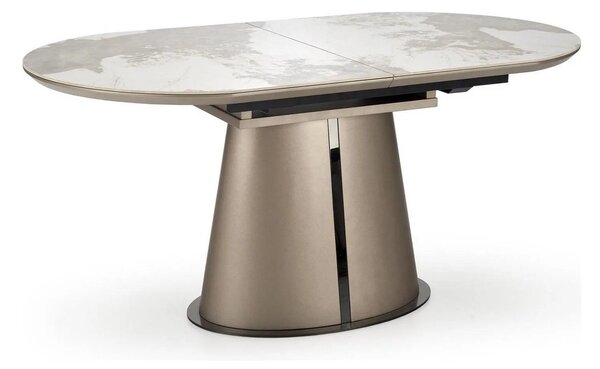Masa extensibila ROBINSON, bej/alb, ceramica, 160/200x90x76 cm