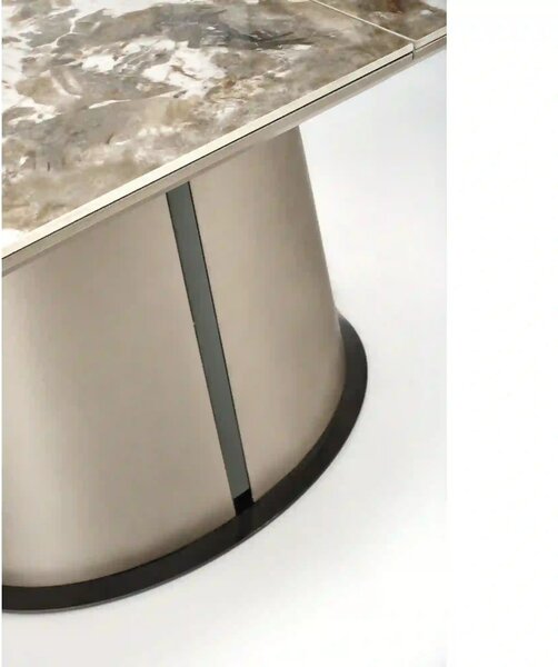 Masa extensibila ROBINSON, bej/alb, ceramica, 160/200x90x76 cm