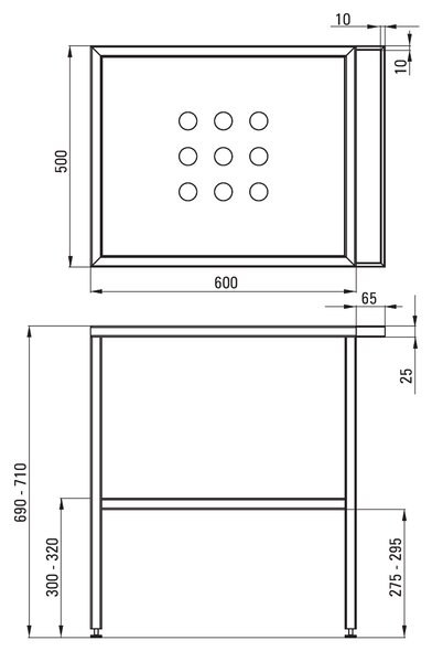 Deante Temisto, chiuveta blat 60x50 cm + suport in picioare, alb-negru, CDTS6U6S