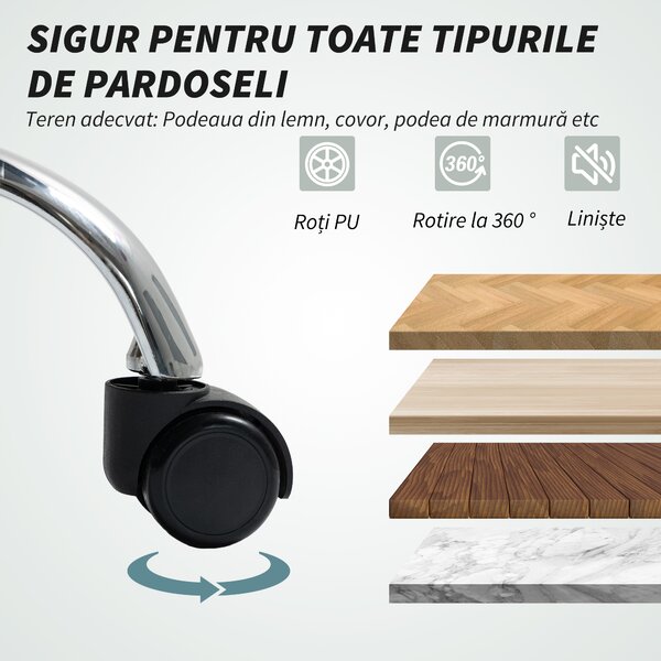HOMCOM Scaun de Birou cu Masaj în 6 Puncte, Vibrant și Înclinabil, cu Buzunar și Telecomandă, 66x72x113-121 cm, Gri | Aosom Romania
