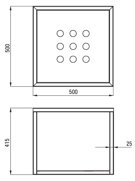Deante Deante, consola de baie suspendata 500x500 mm, neagra, CSW_X50A