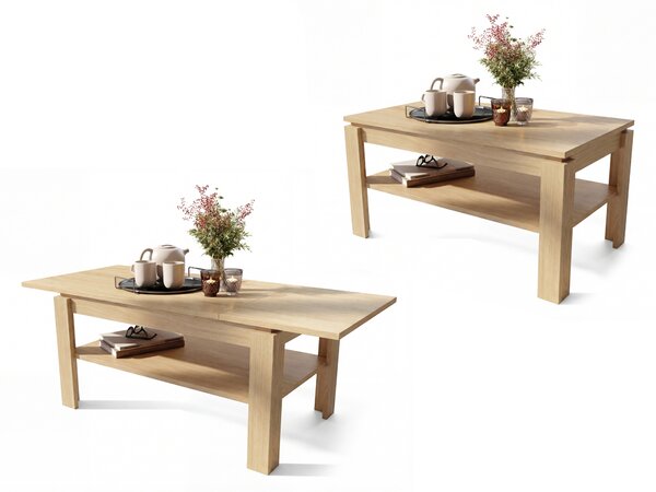 Mazzoni ASTI-R Stejar Oasis – MASĂ/MĂSUȚĂ CAFEA MODERNĂ CU BLAT EXTENSIBIL