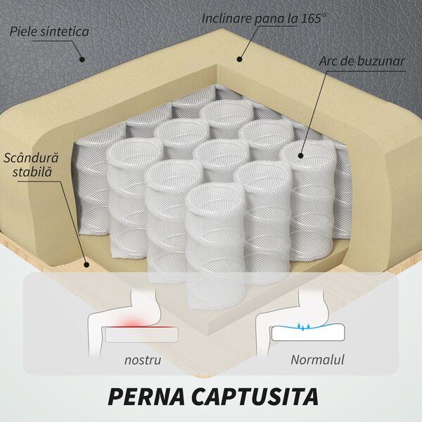 HOMCOM Scaun de Birou cu Masaj în 6 Puncte, Vibrant și Înclinabil, cu Buzunar și Telecomandă, 66x72x113-121 cm, Gri | Aosom Romania