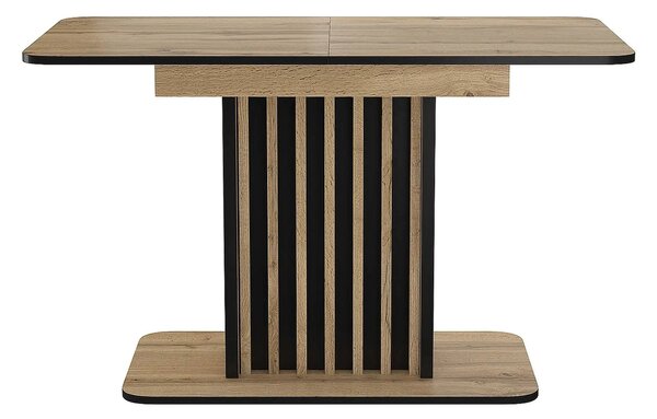 Masa extensibila KENT, stejar artisan/negru, PAL, 130/180x85x76 cm