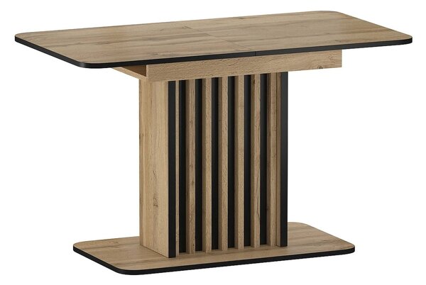Masa extensibila KENT, stejar artisan/negru, PAL, 130/180x85x76 cm