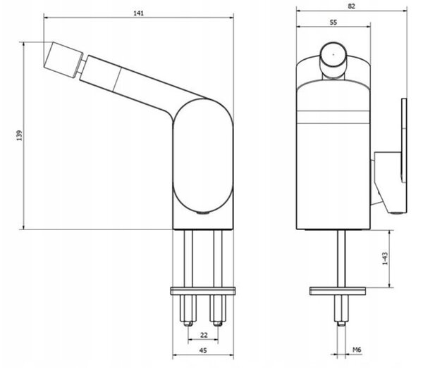 BISK Erga Futura, baterie bideu, crom, ERG-03005