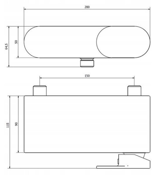 BISK Erga Futura, baterie de duș de perete, negru mat, ERG-02976