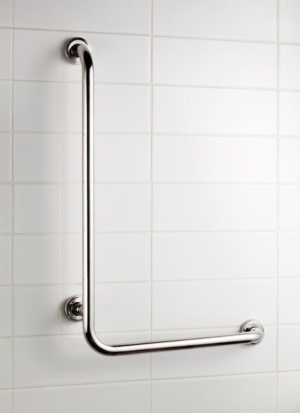 BISK Erga HANDICAP "PRO", mâner în formă de L, 550x550 mm, 25mm, crom, ERG-04785