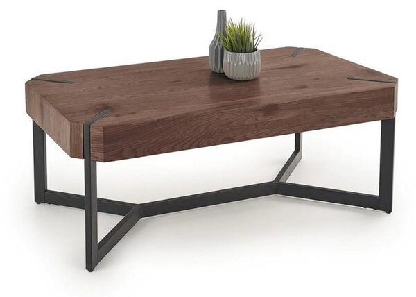 Masuta cafea LAVIDA, nuc/negru, 110x60x43 cm