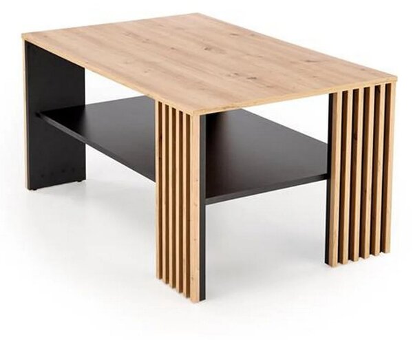 Masuta cafea FEMINA, stejar/negru, PAL laminat, 110x65x52 cm