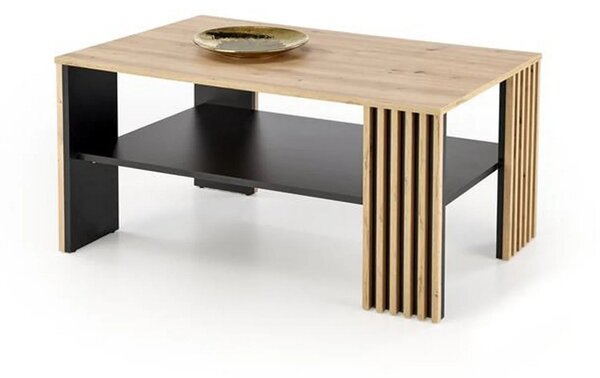 Masuta cafea FEMINA, stejar/negru, PAL laminat, 110x65x52 cm