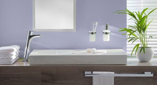 BISK Erga NATURA, cupă dublă pentru periuțe de dinți, crom, ERG-04310