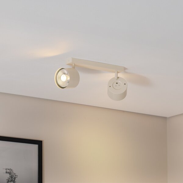 Argon Spot de tavan Chloe reglabil cu 2 becuri, bej,, Bej, Camera de zi / sufragerie, Metal, Modern