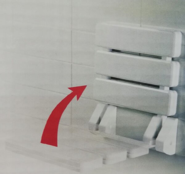 BISK Erga Handicap PRO, scaun de duș montat pe perete cu rabatabil 320x328 mm, alb, ERG-07623