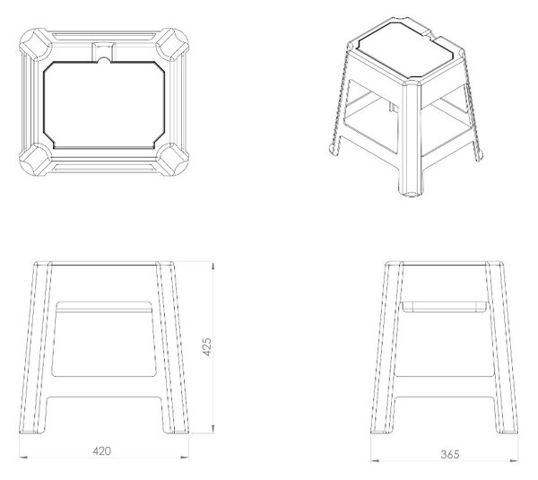 BISK Accesorii Erga, scaun baie cu spatiu depozitare 420x365x425 mm, alb, ERG-90902