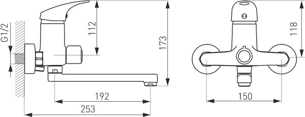 Ferro One, baterie panou baie 150 mm, crom, BFO3A