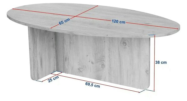 Masuta cafea ORBA, nuc, PAL, 120x65x40 cm