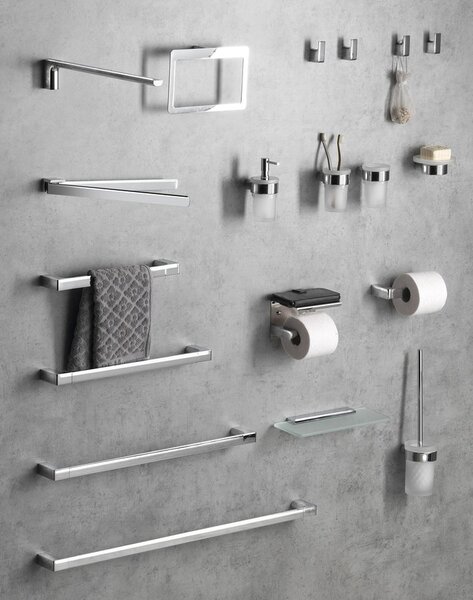 Gedy Gedy, perie WC suspendata PIRENEI, sticla lapte, crom, PI330313