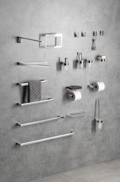 Gedy Gedy, perie WC suspendata PIRENEI, sticla lapte, crom, PI330313